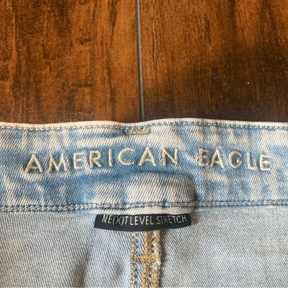 AEO AMERICAN EAGLE Curvy High Rise Denim Jeans Jeggings Distressed Light plus 24 - Picture 4 of 12